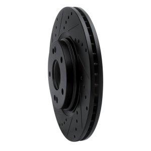 Hyundai Kona Brake Rotor (1) - Front Left - R1 Concepts - Drilled & Slotted - Black - `15-`25